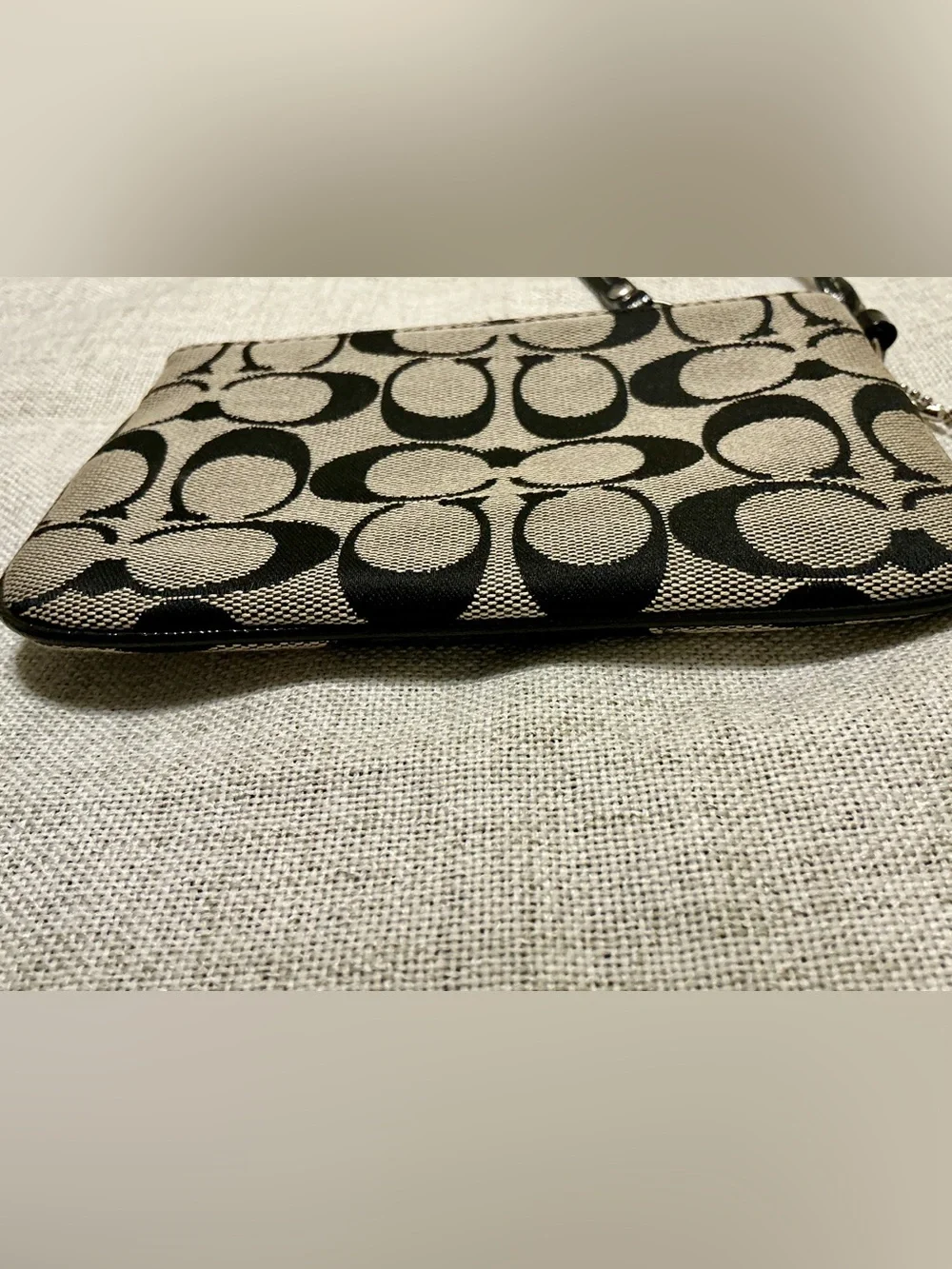 Coach Black Signature Canvas Wristlet